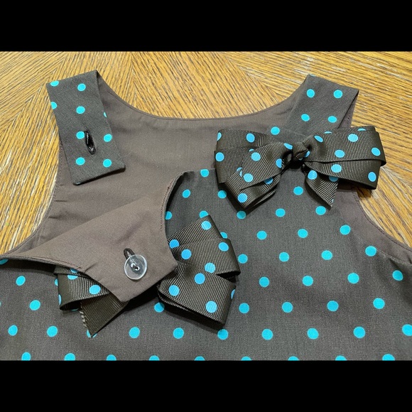 🌟 HP🌟 Girls Brown/Turquoise Dress Size 4 - Picture 4 of 4